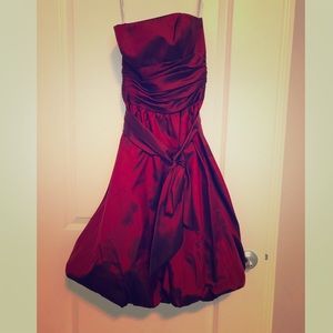 David’s Bridal deep red bubble dress!!